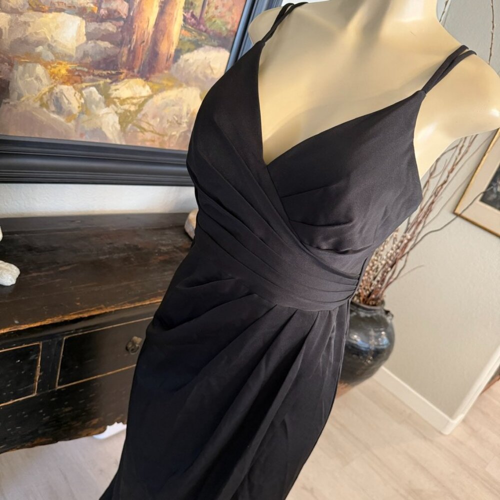 foryoudress Black Full Length deep V Cut Neckline w/ Full Open Back Formal Gown